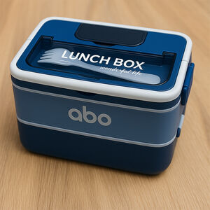 Πλαστικό Φαγητοδοχείο Με Χώρισμα 1200ml Και Με Δοχείο Σως Και Κουτάλι-Πιρούνι 