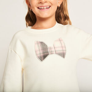 Φόρεμα effet 2-σε-1 bi-matière με καρό σχέδιο για κορίτσι 