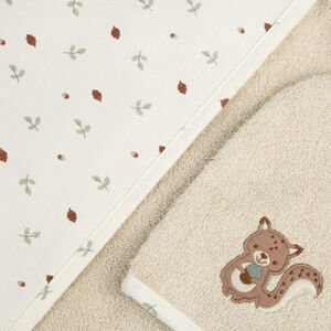 Σετ μπάνιου με κάπα και γάντι "Ρόι των Δασών" μπεζ 