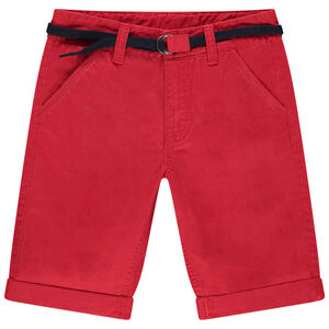 Βερμούδα από βαμβακερό ύφασμα με ρυθμιζόμενη ζώνη 