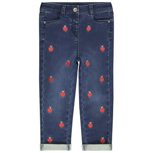 Jeans avec broderie pomme pour bébé fille Main Jeans avec broderie pomme pour bébé fille