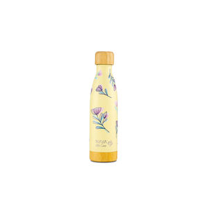 Θερμός Μπουκάλι Ανοξείδωτο Με Bamboo "We Care" Cream Floral 500ml 