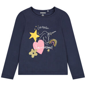 T-shirt manches longues en jersey print fantaisie pour fille Main T-shirt manches longues en jersey print fantaisie pour fille