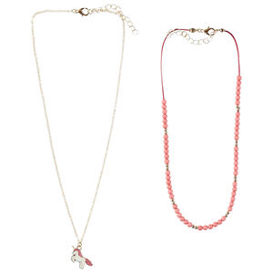 Lot de 2 colliers fantaisie licorne pour fille 