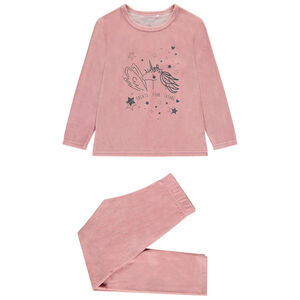 Σετ πιτζάμας 2 τμχ. από βελουτέ για κορίτσι 