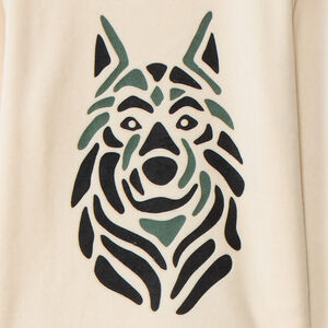 Σετ πυτζάμα βελουτέ με μοτίβο λύκου για αγόρι 