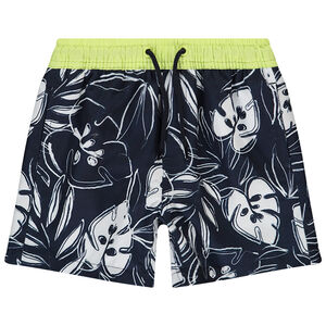 Σορτς μπάνιου υφασμάτινο με σχέδιο φύλλα Monstera για αγόρι 