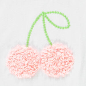 "Κοντομάνικο μπλουζάκι με σχέδιο κεράσια και εφέ πέταλα 3D για κορίτσι" 