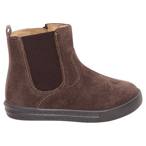 Χαμηλές μπότες από σουέτ δέρμα, με φερμουάρ και λάστιχο 