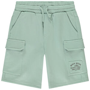 Βερμούδα molleton μονόχρωμη με τσέπες cargo για αγόρι 