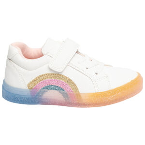 Αθλητικά παπούτσια χαμηλά με κορδόνια και σκρατς σχέδιο ουράνιου τόξου για κορίτσι 