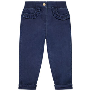 Τζιν από τζιν με βολάν στις τσέπες για μωρό κορίτσι 