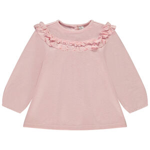 Τουνίκ μακρυμάνικη πλεκτό με βολάν για μωρό κορίτσι 