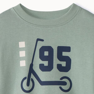 Φούτερ molleton oversize με φαντεζί τύπωμα για bebe αγόρι 