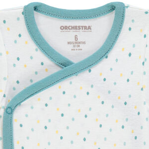 Σετ από 2 bodies μακρυμάνικα με οργανικό βαμβάκι με πουα και ρίγες 