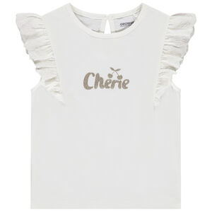 Τ-shirt κοντομάνικο κεντημένο με glitter print για bebe κορίτσι 