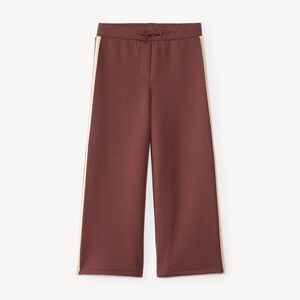 Pantalon large fille en milano à bandes latérales 