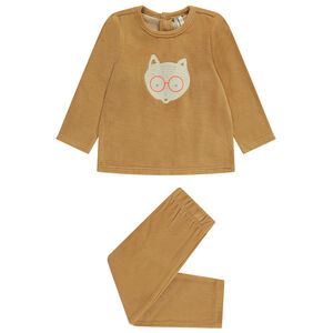 Σέτ 2 τμχ. βελουτέ με φαντεζί σχέδιο για μωρό αγόρι 