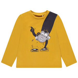 T-shirt manches longues print singe ludique Main T-shirt manches longues print singe ludique