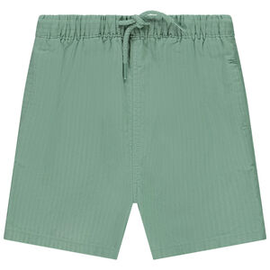 Βερμούδα μονόχρωμη με εφέ ρίγας και τσέπες για μωρό αγόρι 