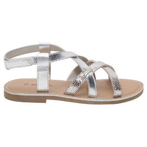 Ασημένια σανδάλια με λουριά 