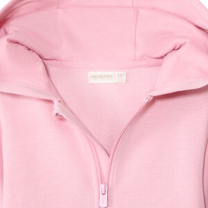 Ζακέτα με κουκούλα από molleton με κέντημα καρδιάς για κορίτσι 