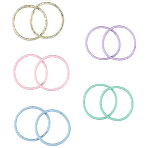 Σετ 6 τσιμπιδάκια + 10 λαστιχάκια για κορίτσι 