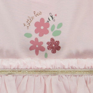 Φόρεμα body μακρυμάνικο με φαντεζί print για bebe κορίτσι 