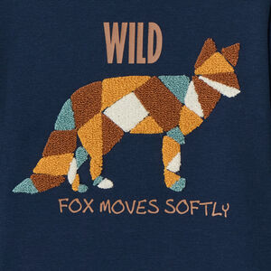 Φούτερ molleton με πολύχρωμο κέντημα πόρπη για αγόρι 