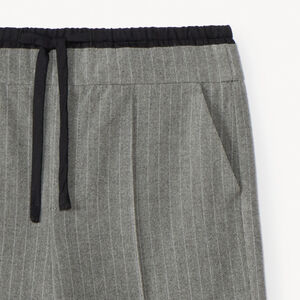 Φαρδύ παντελόνι με ρίγες και διπλή ελαστική μέση για κορίτσι 