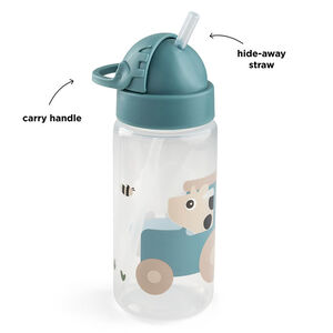 Παγούρι Πλαστικό Με Καλαμάκι Tiny Farm Blue 350 ml 