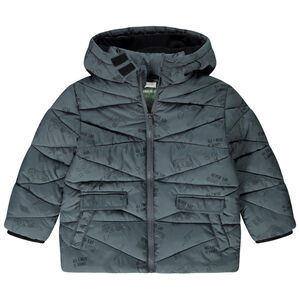 Μπουφάν από μικροπολάρ με κουκούλα και φαντεζί σχέδιο για αγόρι 