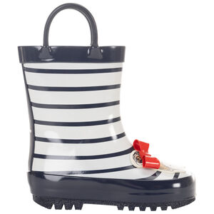 Μπότες βροχής από καουτσούκ με ρίγες για κορίτσι 