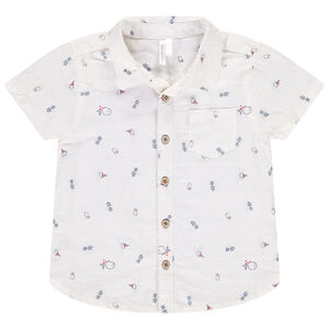 Κοντομάνικο πουκάμισο από υφασμάτινο με ναυτικό σχέδιο για bebe αγόρι 