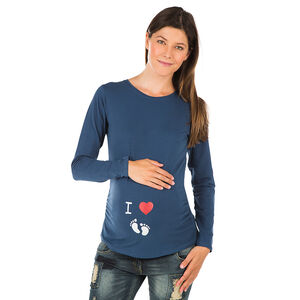 Tee-shirt manches longues de grossesse avec print fantaisie 