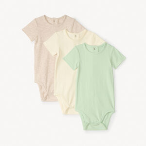 Σετ από 3 μονόχρωμα κοντομάνικα bodys για αγόρι μωρό 