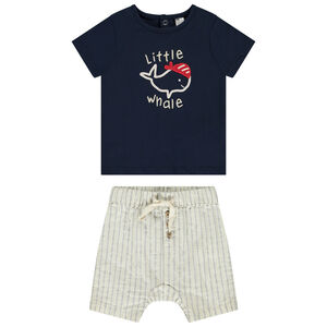 Σετ 2 τμχ. με σχέδιο φάλαινας για μωρό αγόρι 