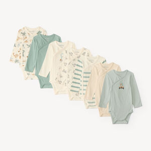 Lot de 7 bodies bébé garçon manches longues dinosaures 