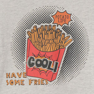 T-shirt garçon à manches longues avec imprimé frites 