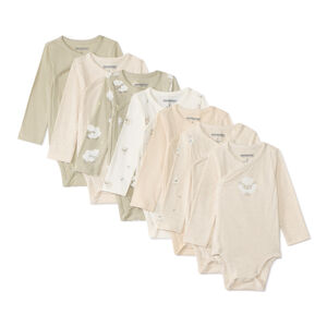 Σετ 7 μακρυμάνικα bodies jersey με φαντεζί σχέδια και διαφορετικά ανοίγματα ανάλογα με την ηλικία 