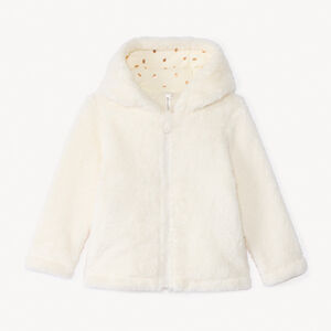 Gilet polaire en sherpa uni avec capuche pour bébé fille 