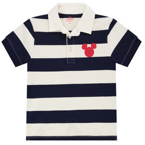 Polo manches courtes à rayures avec badge brodé et print Mickey Disney pour garçon Main Polo manches courtes à rayures avec badge brodé et print Mickey Disney pour garçon