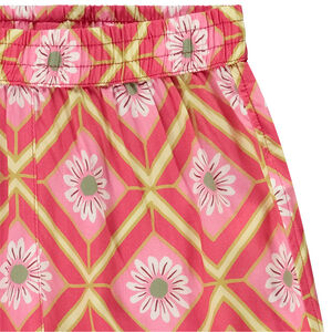 Παντελόνι φαρδύ και ρευστό με retro print για κορίτσι 