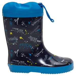 Γαλότσες με μοτίβο σε όλη την επιφάνεια και αδιάβροχη προστασία στο άνοιγμα σε νούμερα από 28 έως 35  