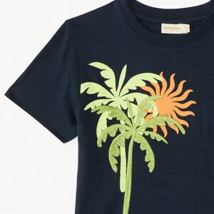 T-shirt με κοντά μανίκια με κεντημένα και εκτυπωμένα φοίνικες για αγόρι 