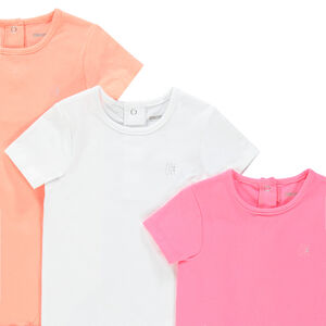 Σετ από 3 μονόχρωμα κοντομάνικα σώματα για κορίτσι μωρό 