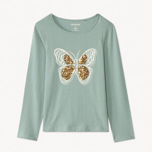 T-shirt manches longues avec sequins fantaisie pour fille  