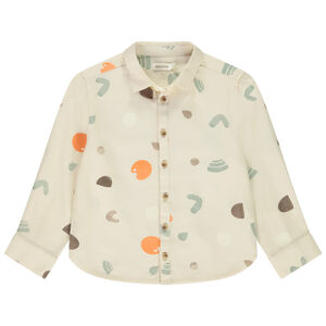Πουκάμισο μακρυμάνικο από υφασμάτινο με εκτύπωση arty για αγόρι 