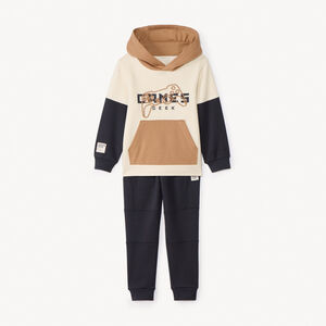 Σετ φόρμας από φλις με εφέ color block για αγόρια 