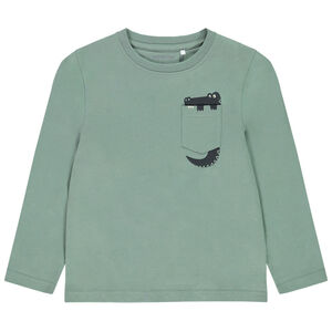 T-shirt μακρυμάνικο με τσέπη με σχέδιο ζώου για αγόρι 